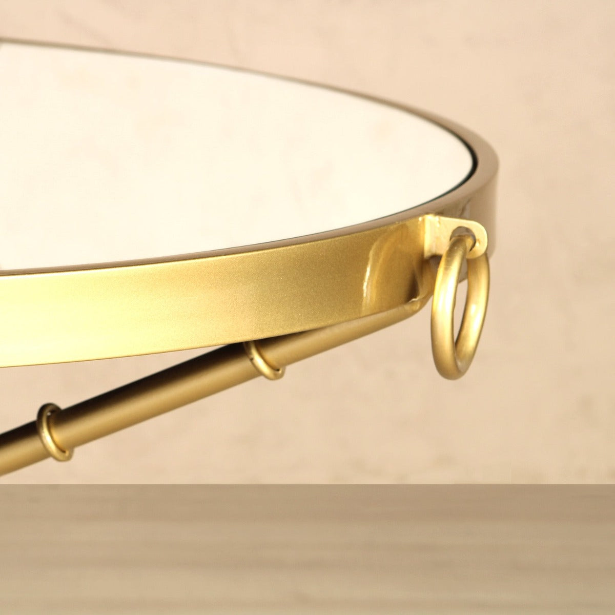 MochaMingle Mirror Coffee Table In Gold Finish