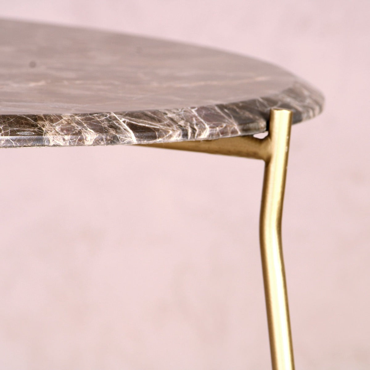 Cappuccino Console Marble Coffee Table In Gold Finish