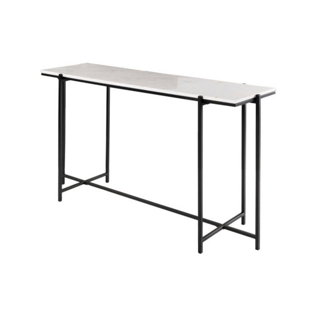 Nimbus Marble Console Table In Black Finish