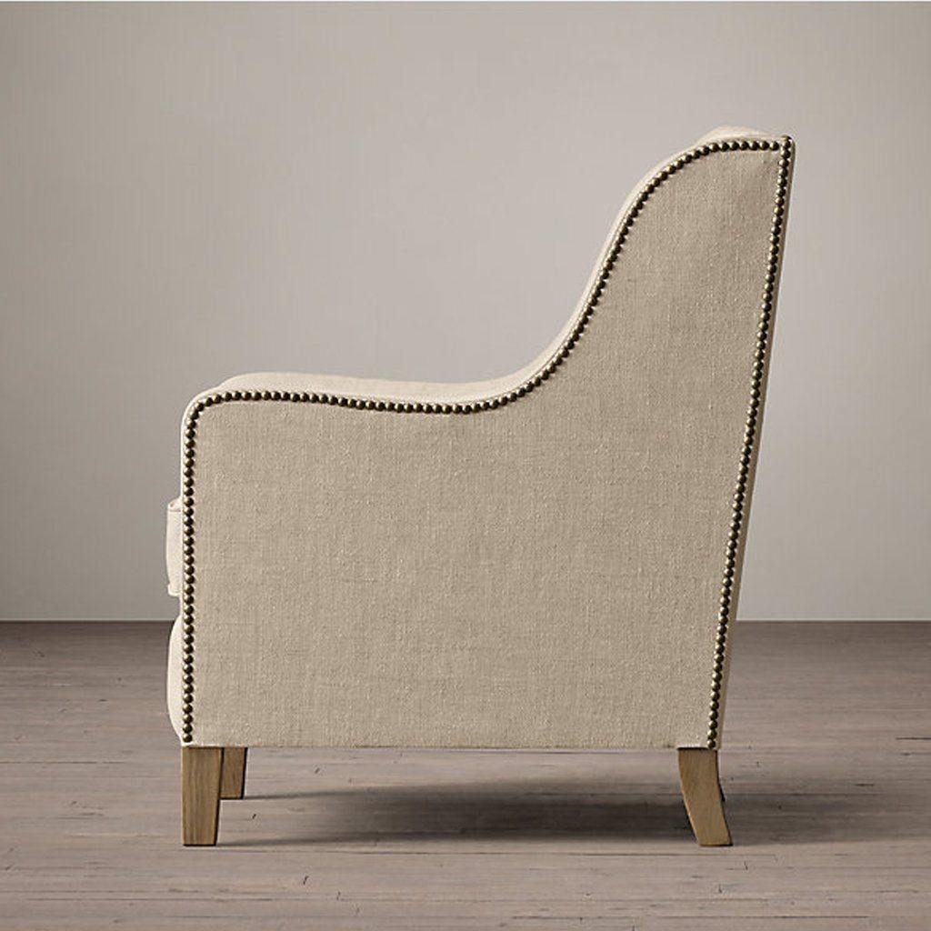 Scholar Wing Chair In Beige Colour