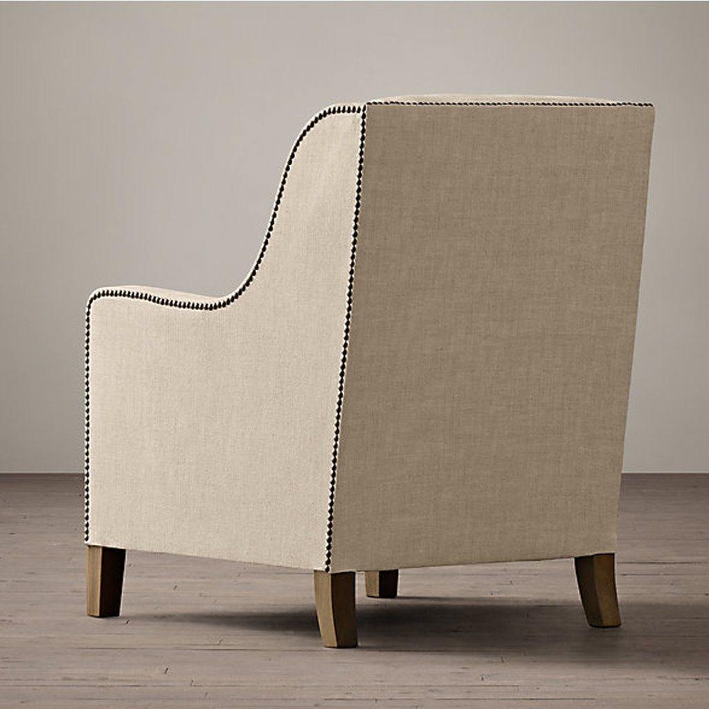 Scholar Wing Chair In Beige Colour