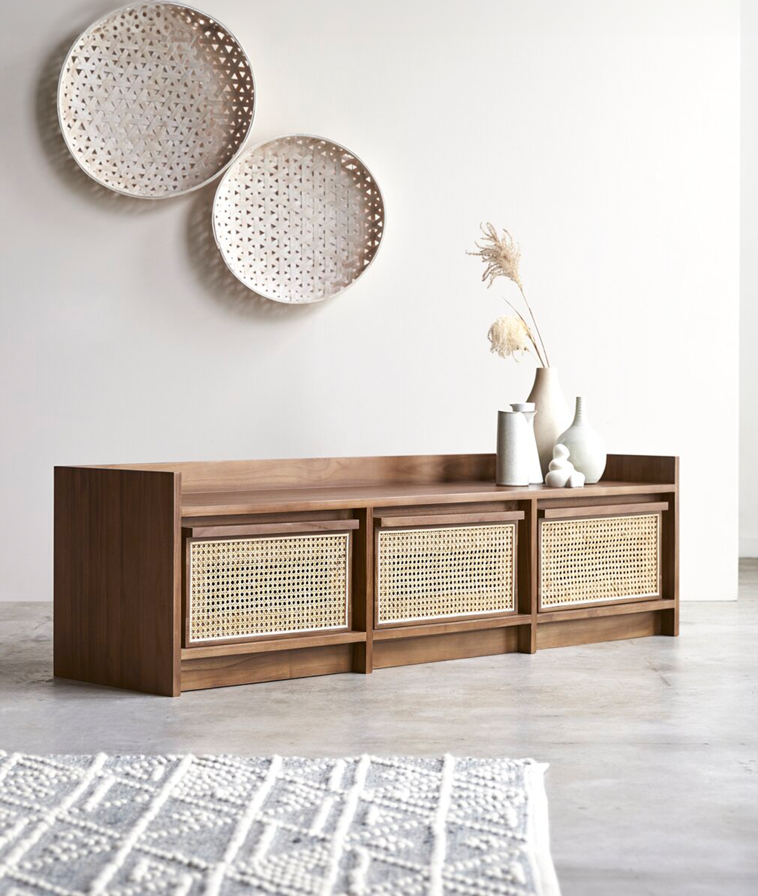 Opulent Rattan TV Unit