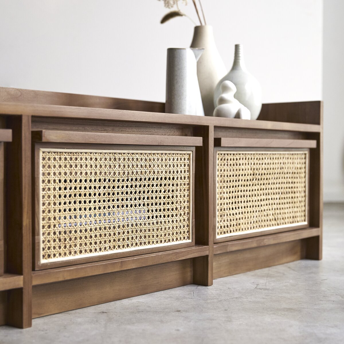 Opulent Rattan TV Unit