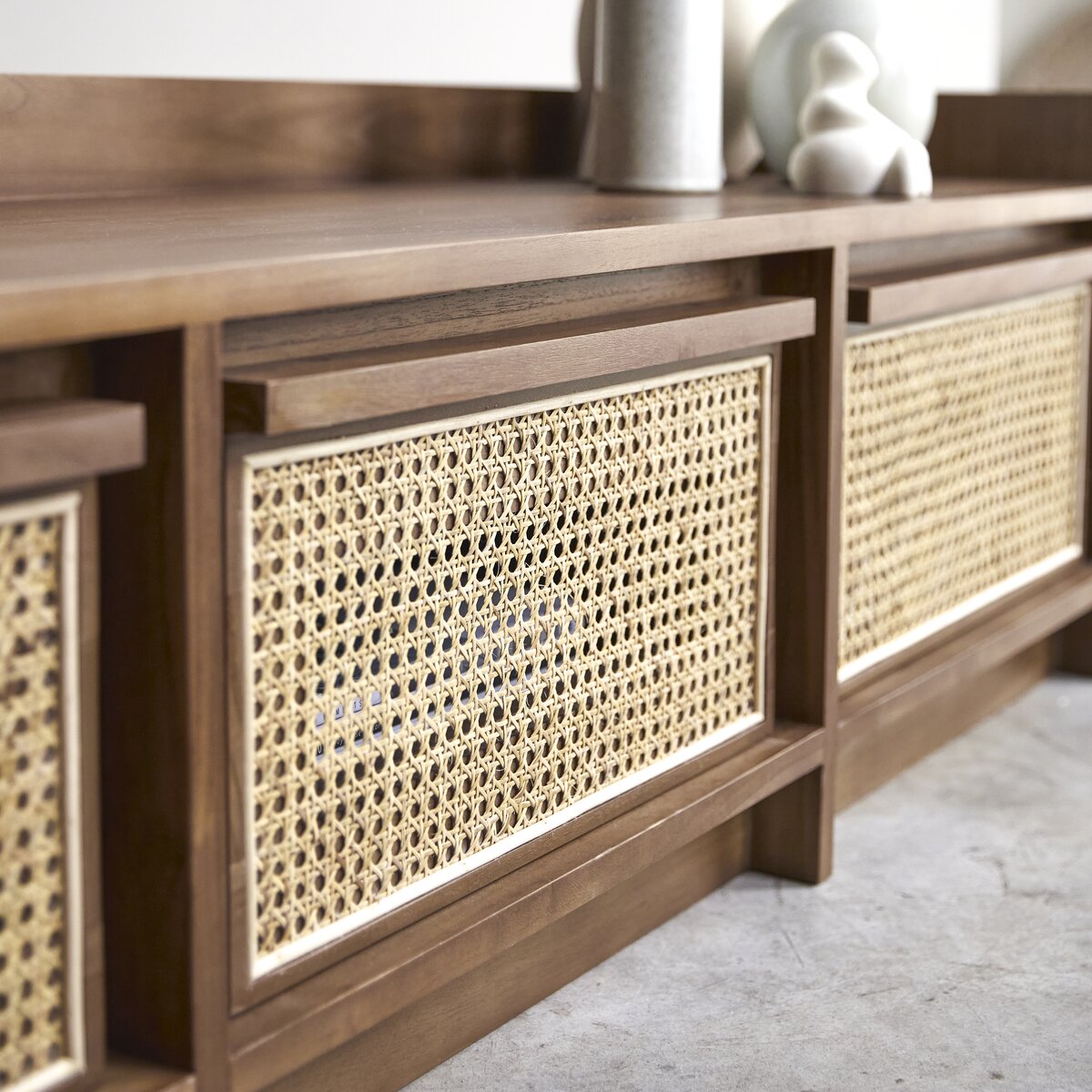 Opulent Rattan TV Unit