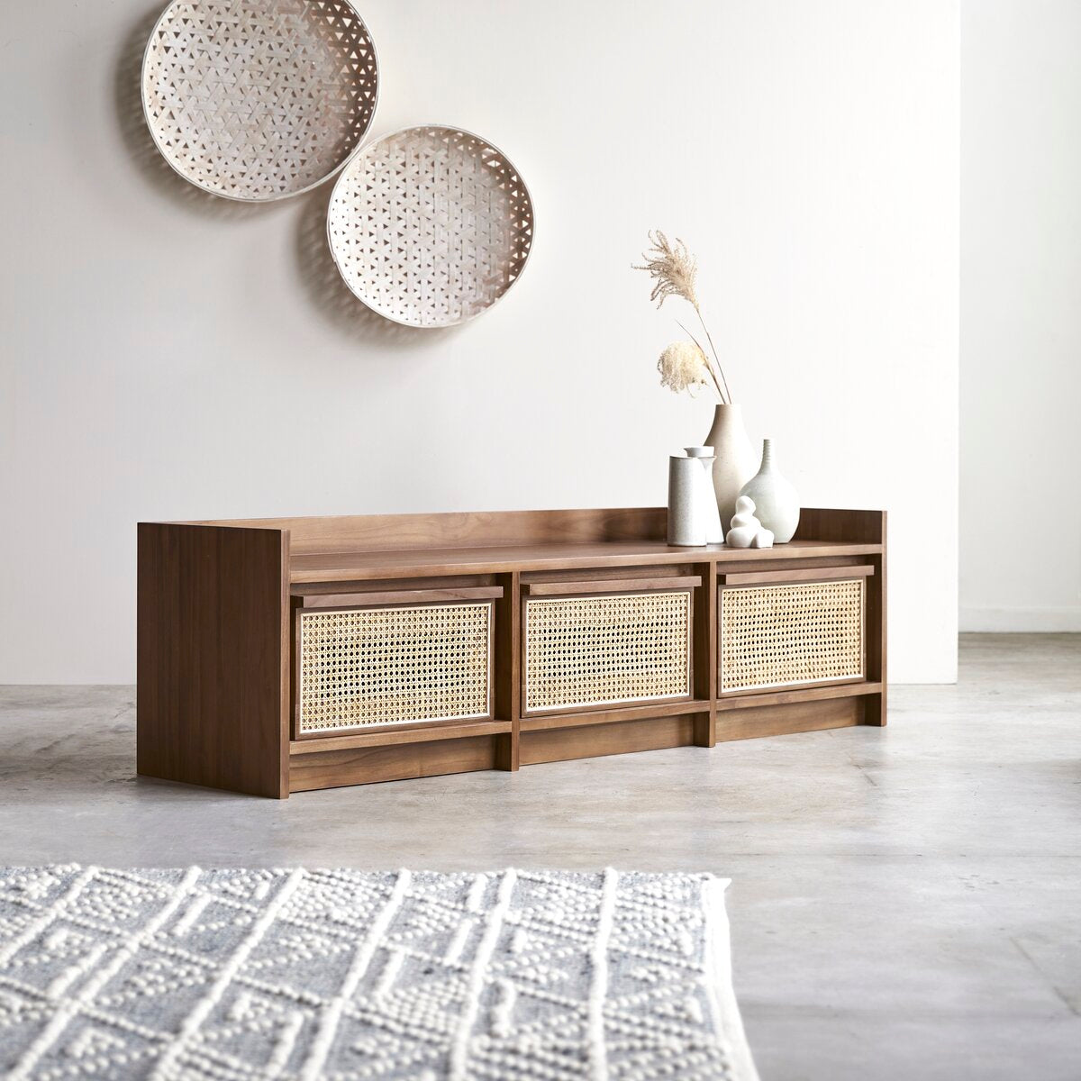 Opulent Rattan TV Unit