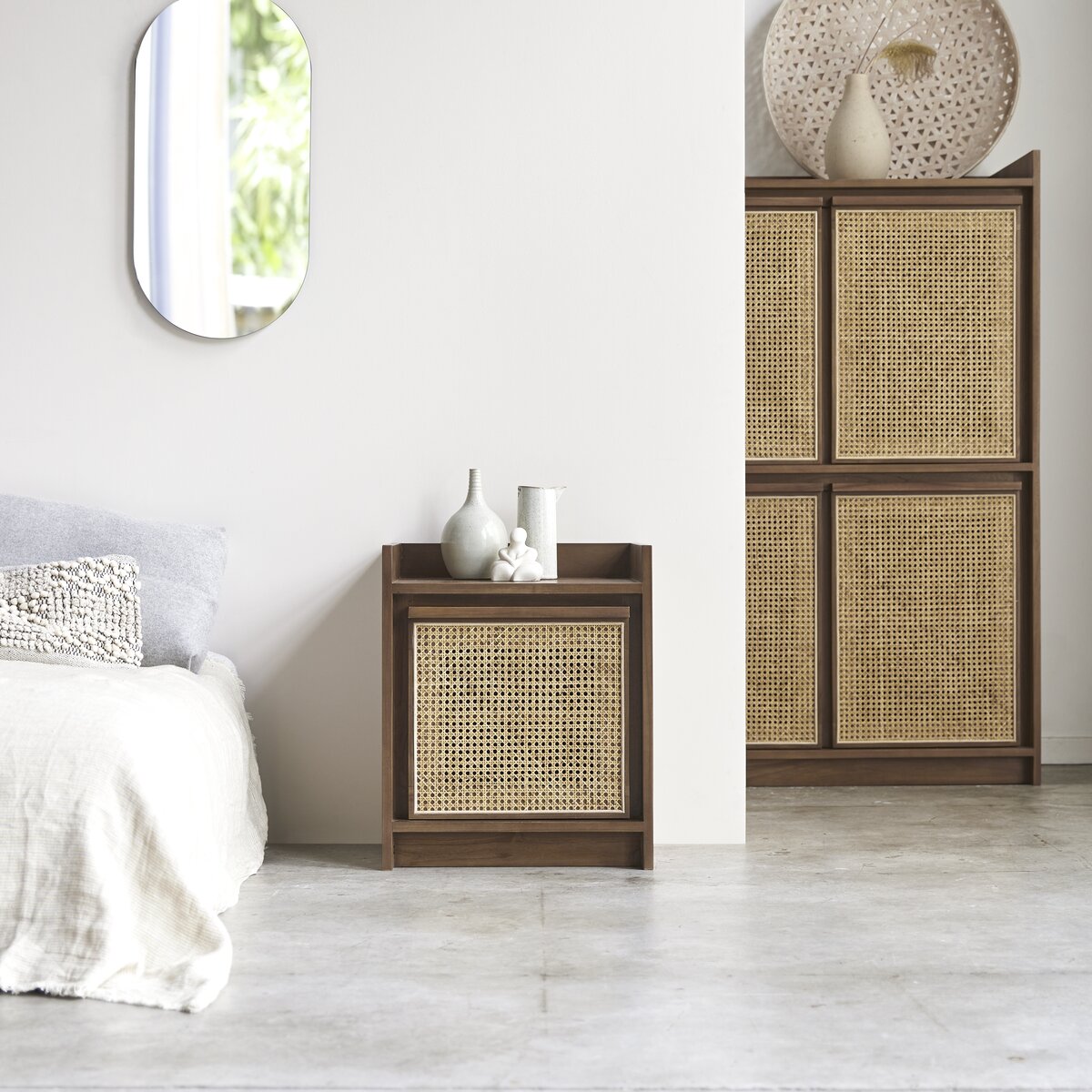 Opulent Rattan Bedside