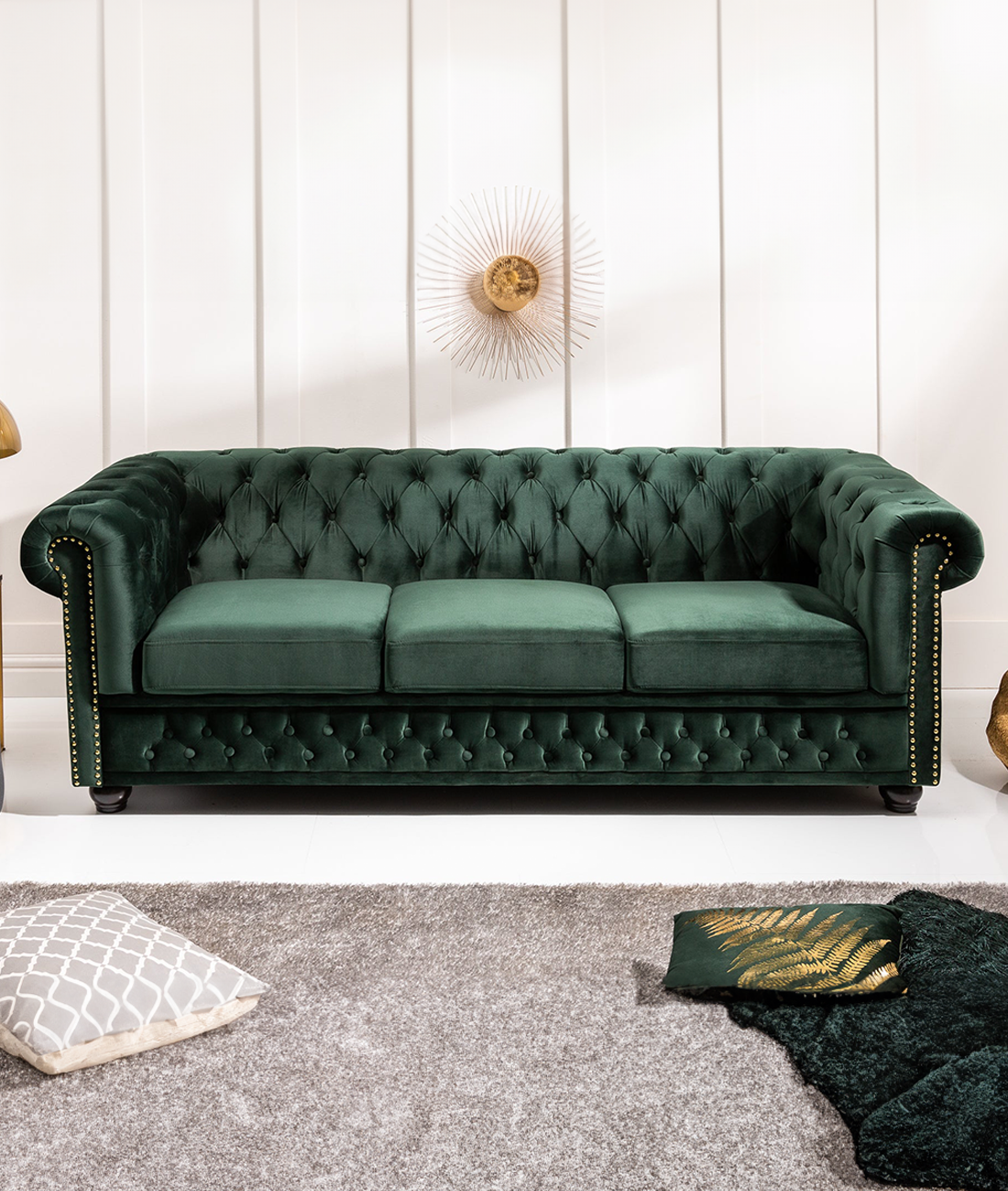 Carved Chesterfield Sofa