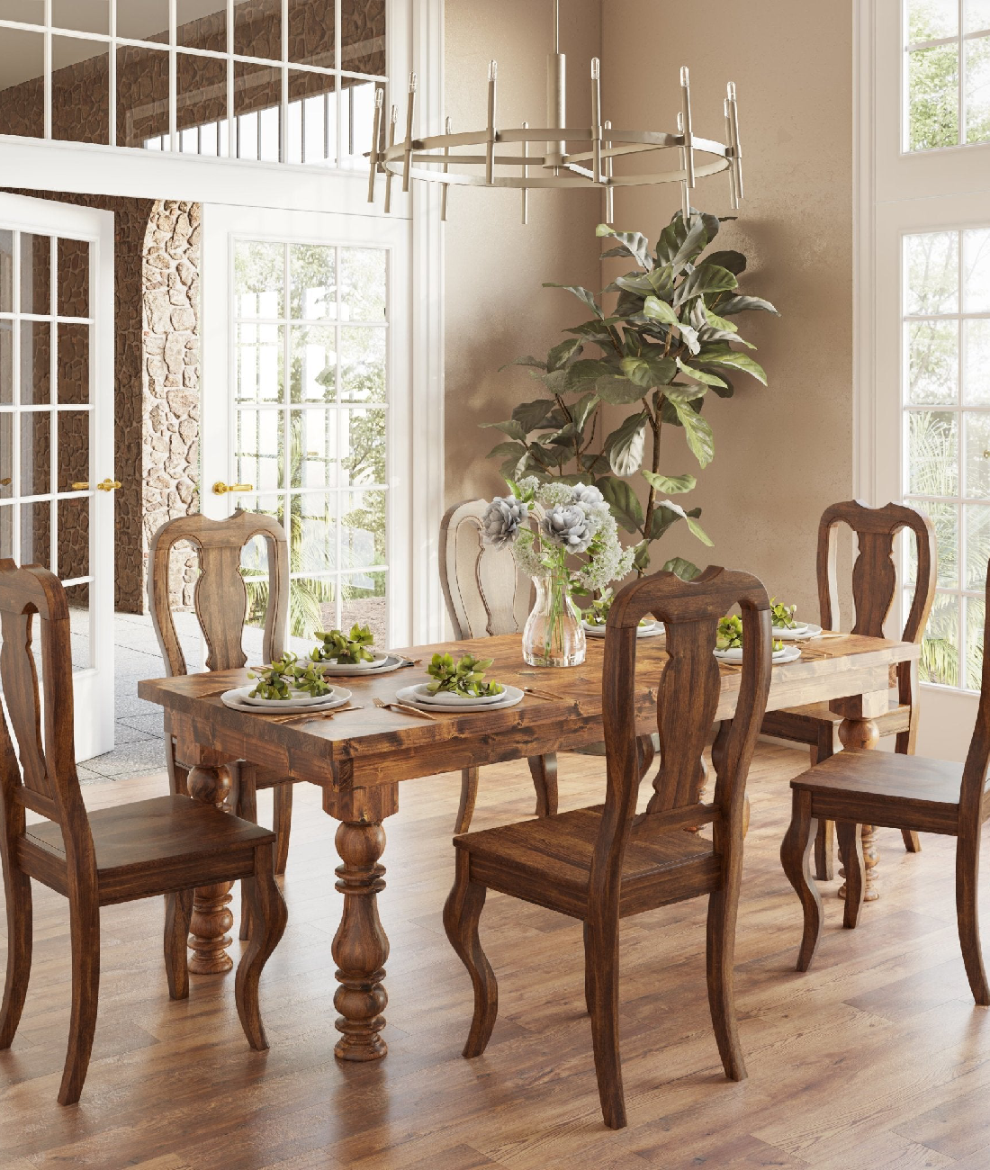 Serene Solid Wood Dining Table