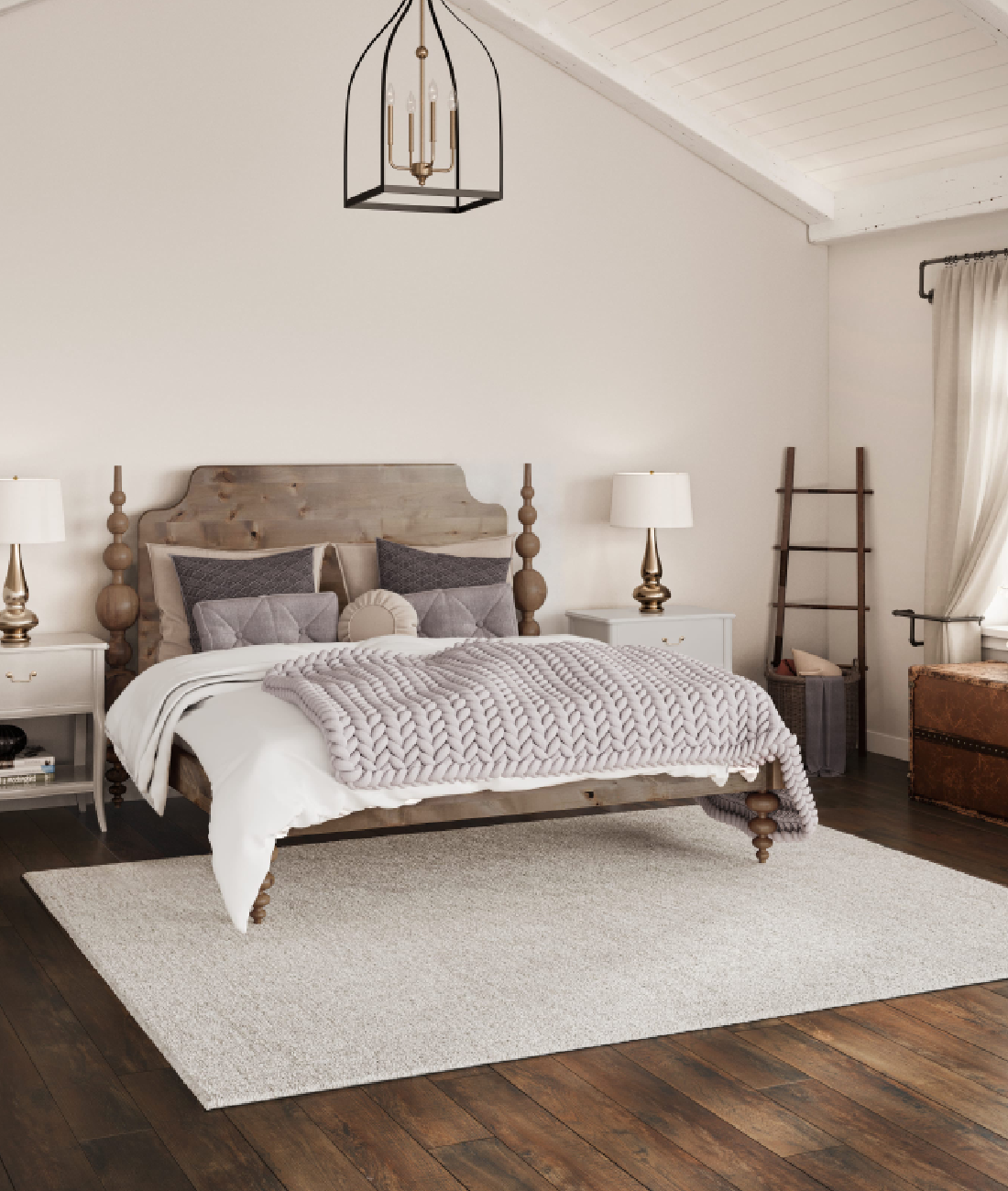 Lotus Solid Wood Bed