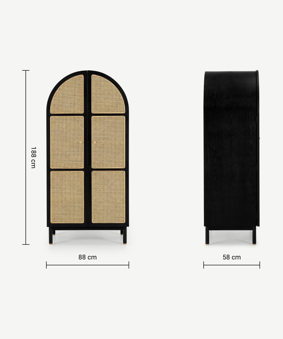 Exquisite Rattan Solid Wood Wardrobe