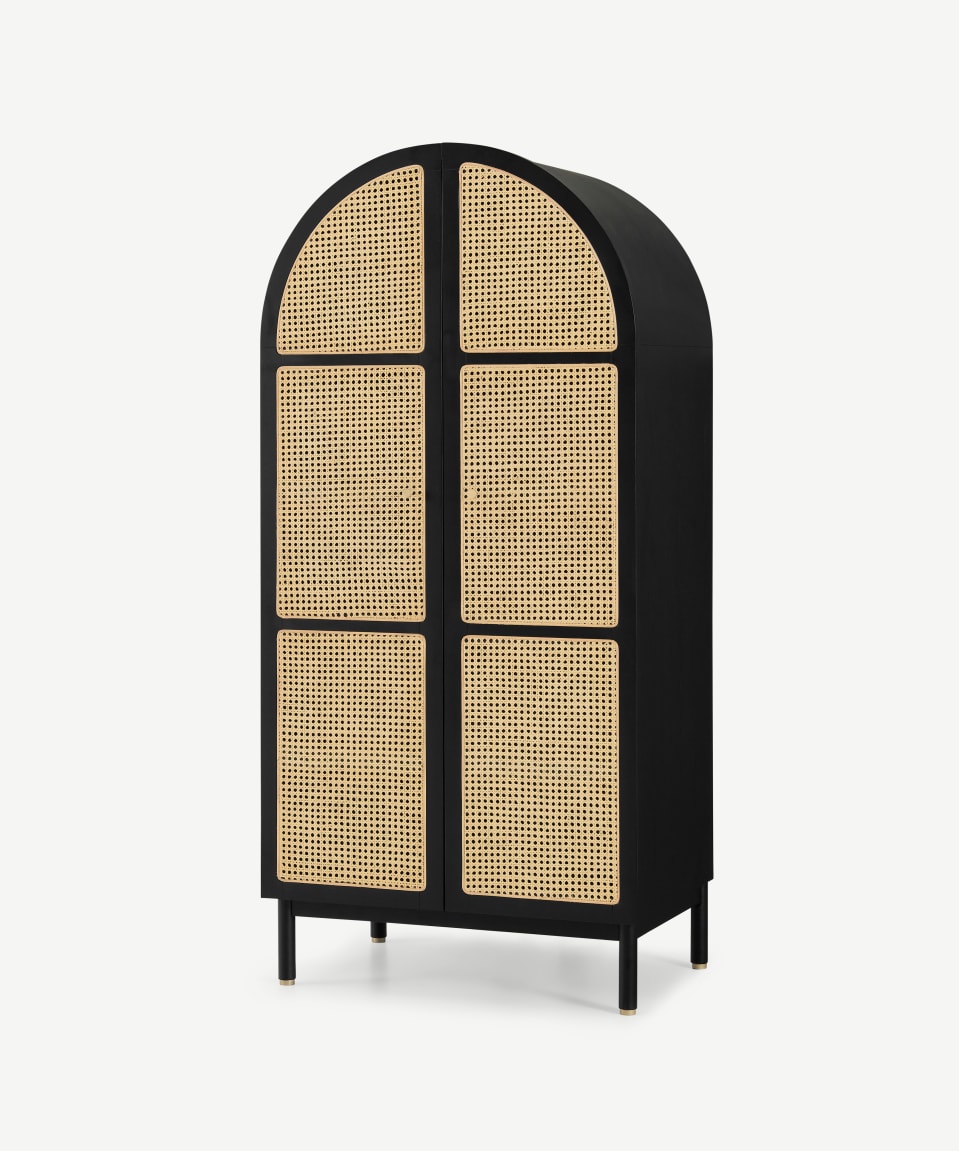 Exquisite Rattan Solid Wood Wardrobe