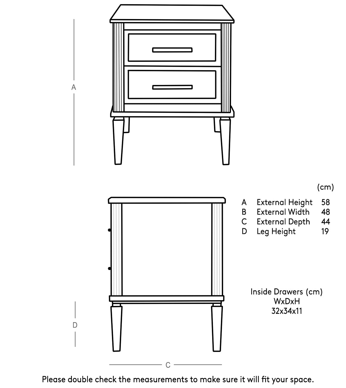 Nurtured Solid Wood Bed Side