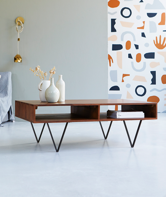 Opulent Coffee Table With Iron Legs