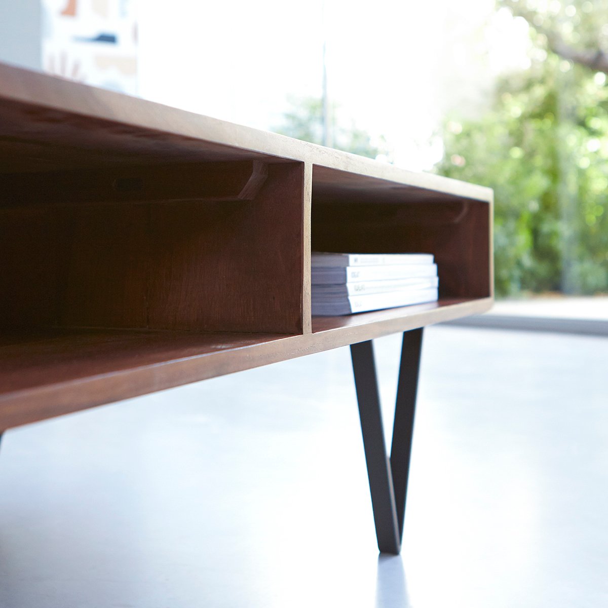 Opulent Coffee Table With Iron Legs