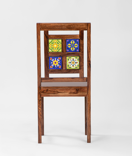 Harmonious Tile Solid Wood Chair Set Of Two