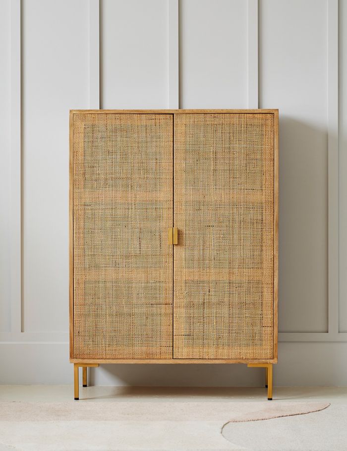 Pristine Rattan Webbed Cabinet