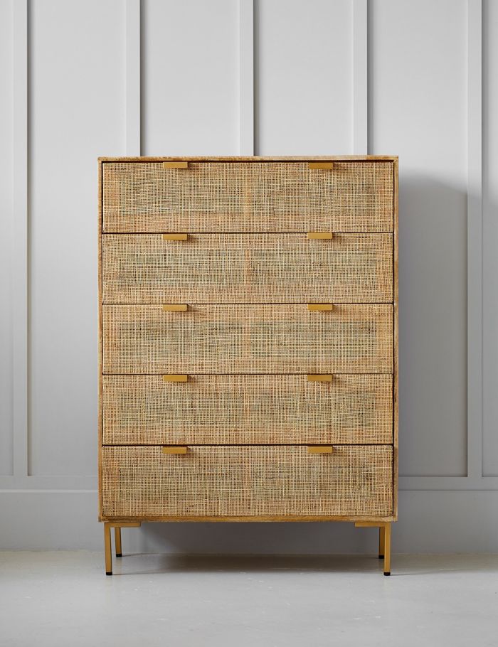 Pristine Rattan Webbed Chest Of Drawers