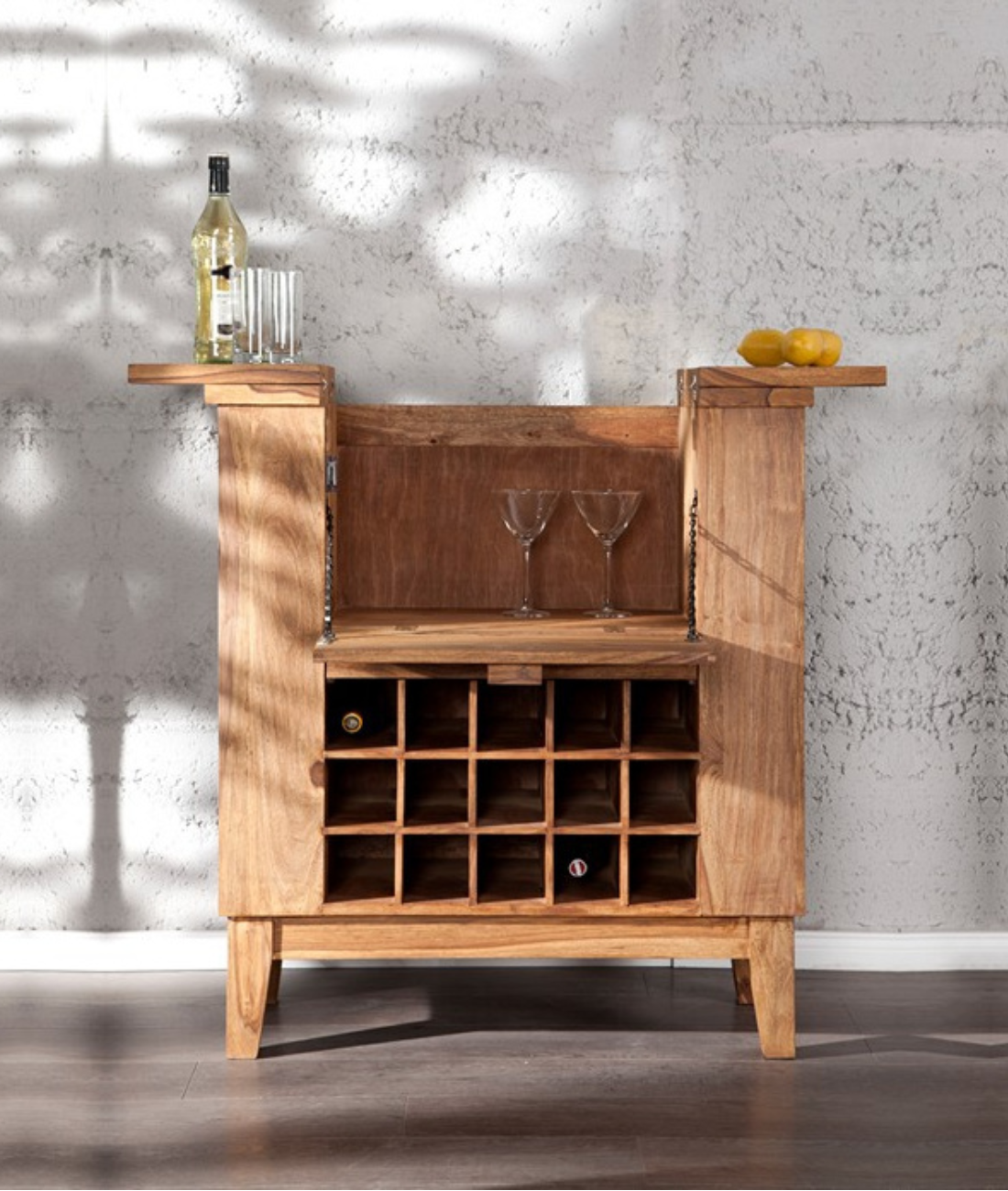 Bottled Up Bar Cabinet in Solid Wood