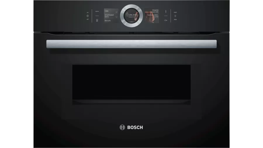 Bosch Series 8 Built-in compact oven with microwave function 60 x 45 cm Black CMG636BB2I