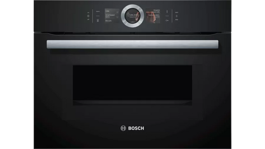 Bosch Series 8 Built-in compact oven with microwave function 60 x 45 cm Black CMG636BB2I