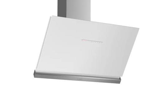 Bosch Series 8 wall-mounted cooker hood 90 cm clear glass white printed DWK98PR20I