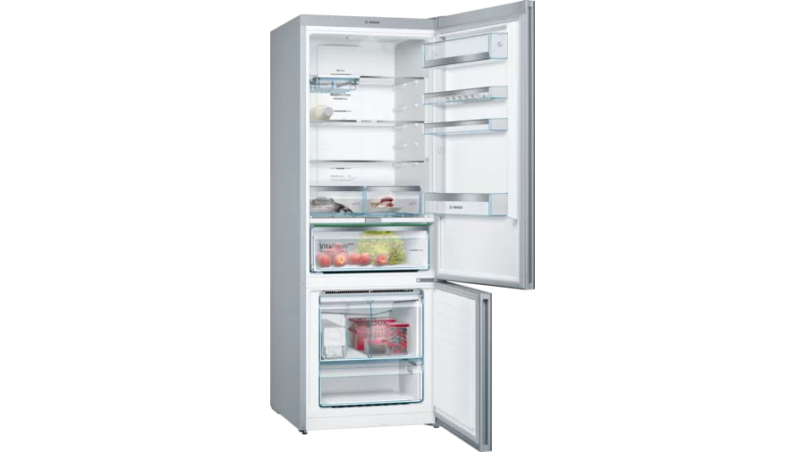 Series 6 free-standing fridge-freezer with freezer at bottom, glass door 193 x 70 cm Black