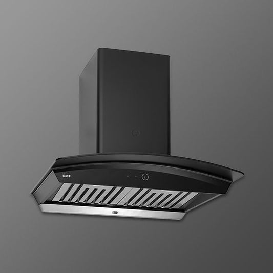 Kaff SIGMA DHC 60-Kitchen Chimney, Baffle Filters, Auto Clean Technology, Matt Black Finish