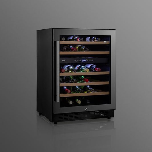 Kaff WC135-DZ Wine Cooler (Built-in ), Dual Zone, Capacity-46 Bottles Approx.