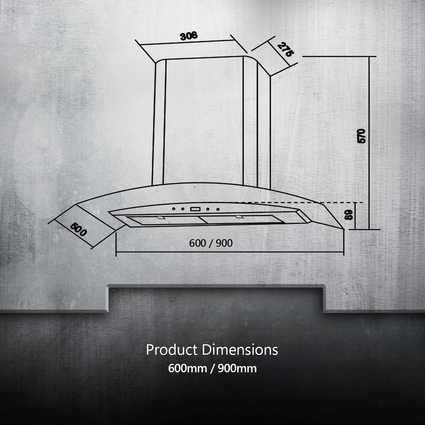 Kaff LIZ DHC 60/90-Kitchen Chimney, Heavy Duty SS Baffle Filter, Auto Clean Technology